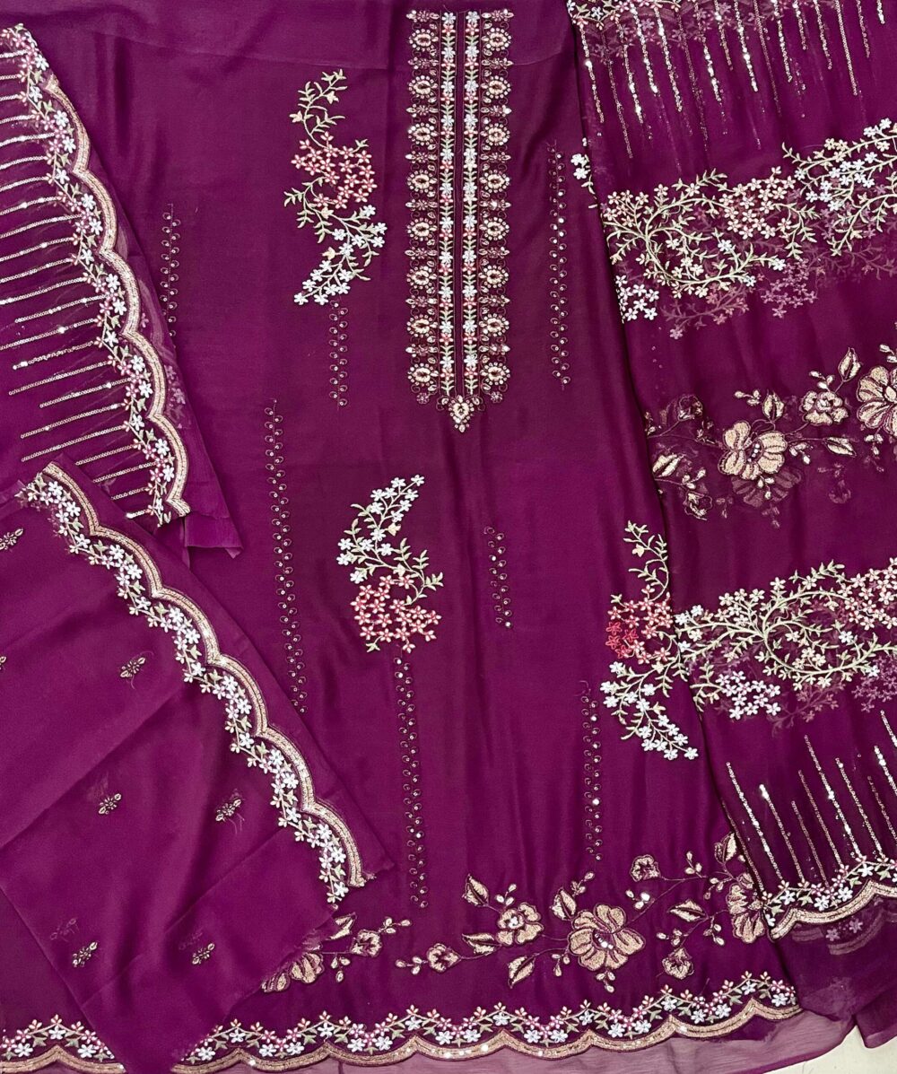 Fancy Pure Base Dhaga Embroidered Suit