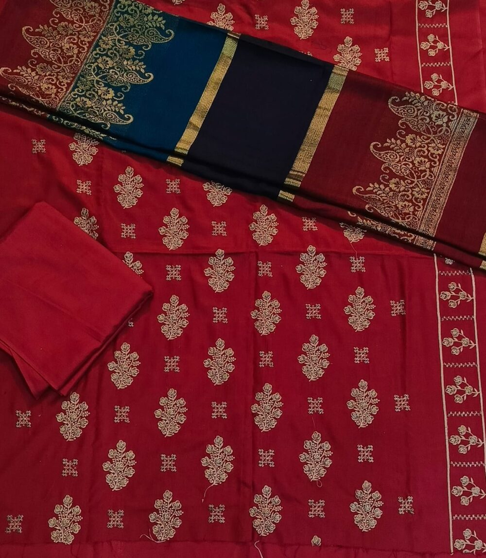 Dhanak Embroidered with 3D Pasham Shawl